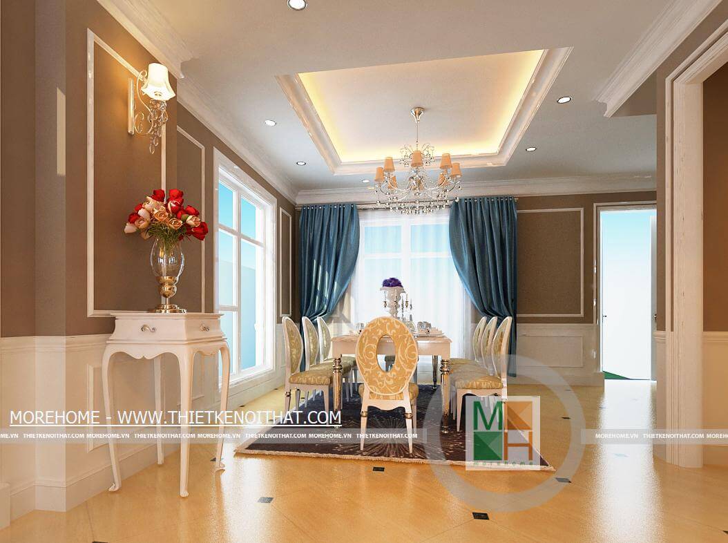 Thiết kế nội thất biệt thự Vinhomes Riverside tân cổ điển sang trọng- Khu biệt thự Hoa Lan HL0516